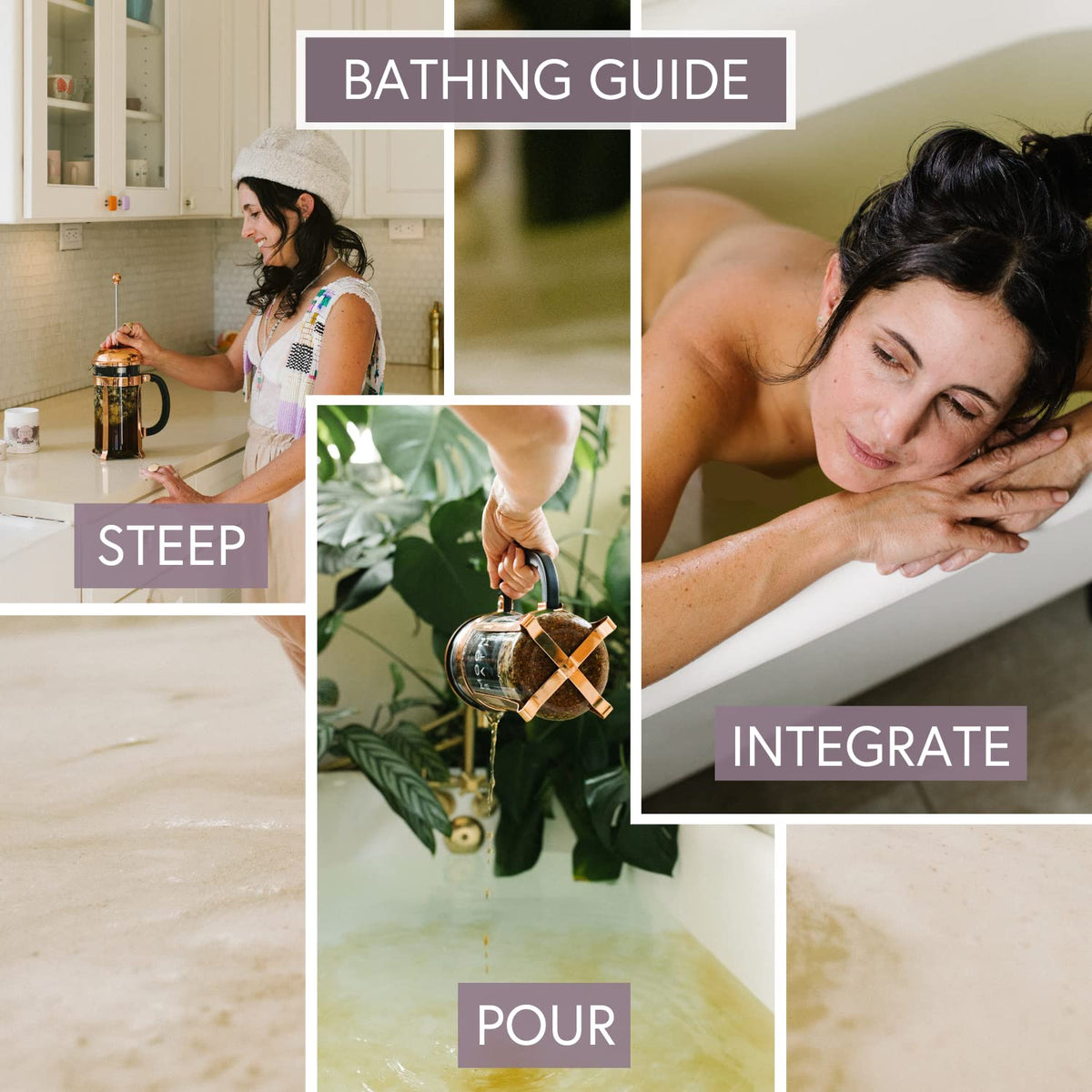 Moon Bath Botanical Bath Tea packaging ingredients label