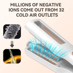 LESCOLTON dual voltage crimping iron highlighting the premium ceramic barrel and negative ion generator.
