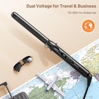 SimerSure fast heating curling rod showing the anti scald silicone tip closeup