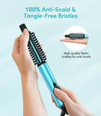 Farery mini heated brush dual voltage details printed on the handle