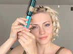 Farery blue ceramic hot brush travel companion dimensions perspective view