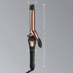 Authentic Conair Rose Gold hair styling wand displaying the clamp mechanism and safety tip