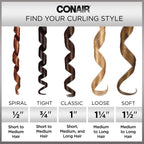 Conair InfinitiPro 1-inch barrel curler resting safely on its built-in counter stand