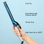 BaBylissPRO BNTW100XLUC extended barrel styling tool side angle presentation