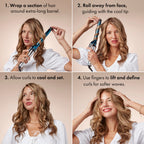 Premium nano titanium hair curling tong for long hair lengths lifestyle placement