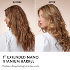 Extra long barrel titanium hair waver for effortless long hairstyle execution