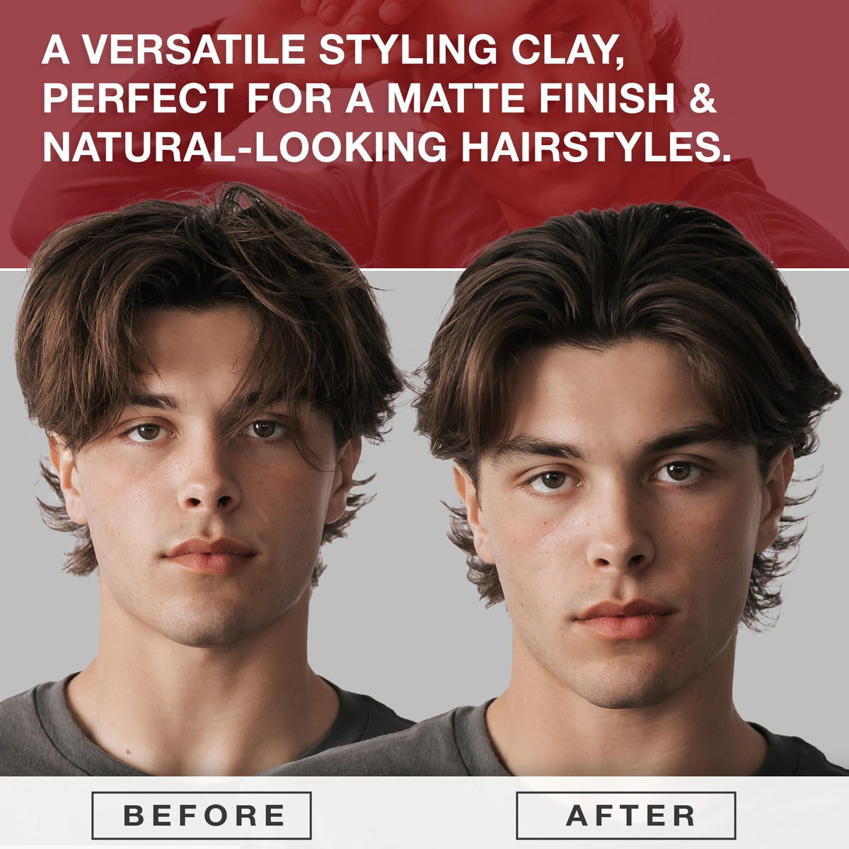 CRVFT unscented men's hair clay open container showing the dense texturizing formula.