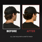 Hair Craft Co medium hold zero shine grooming clay texture demonstration on hands.