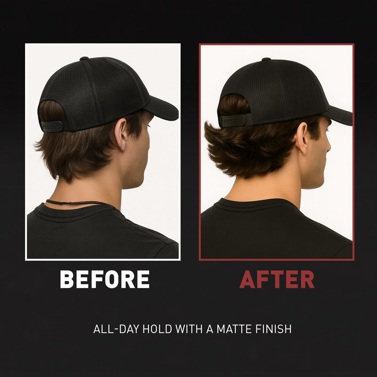 Hair Craft Co medium hold zero shine grooming clay texture demonstration on hands.