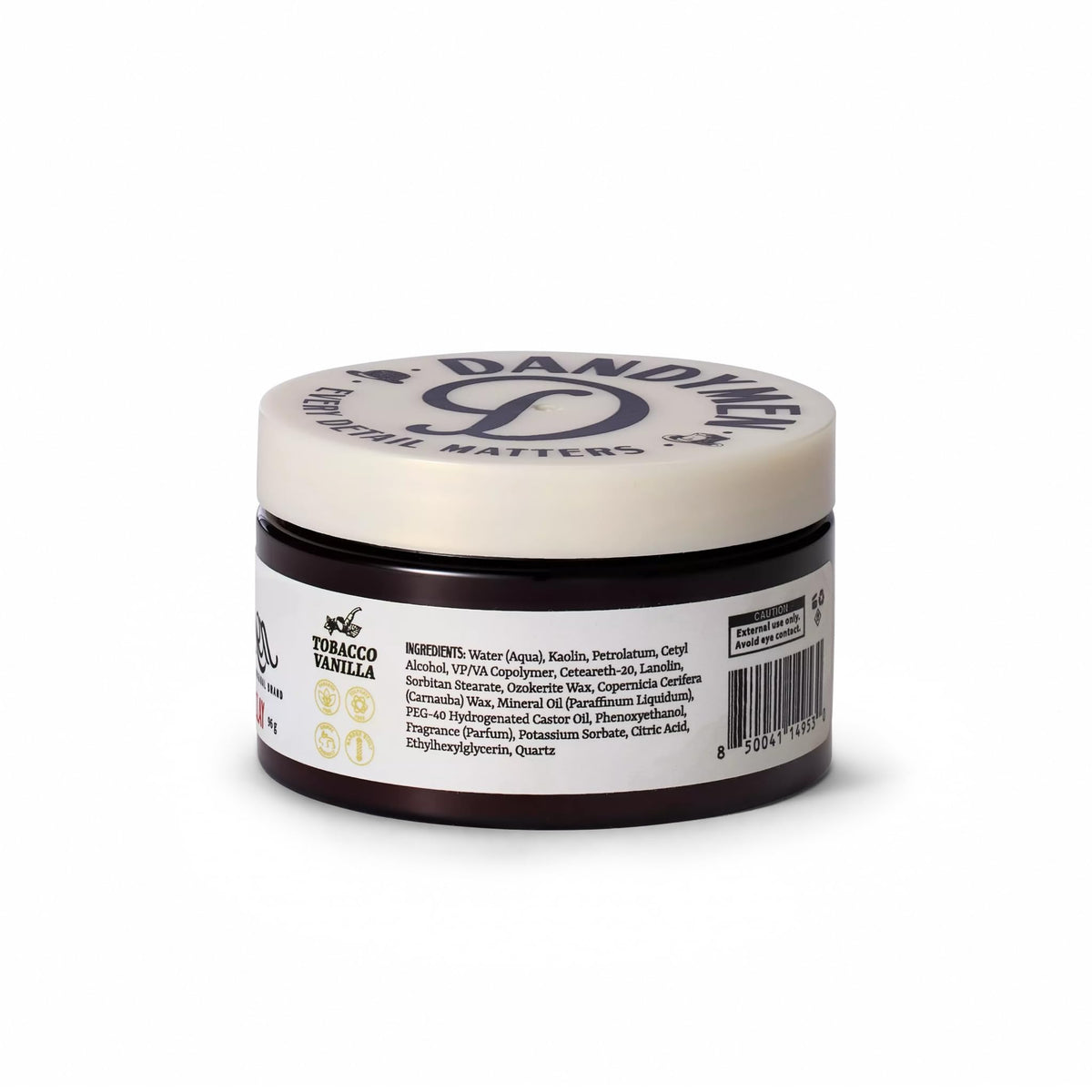 Premium USA imported Dandymen Collection hair clay for strong reworkable hold.