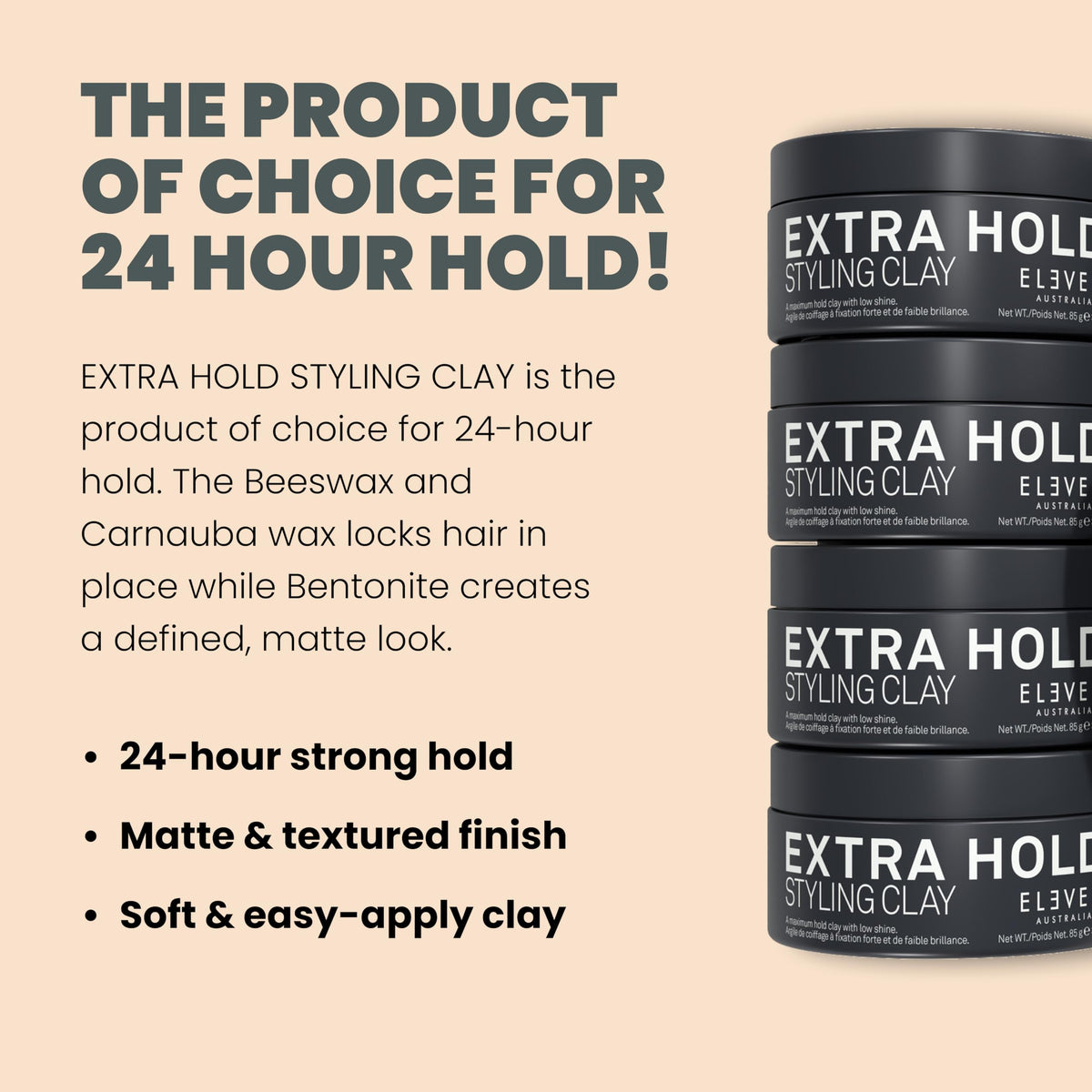 Eleven Australia maximum hold hair clay texture close up showing the rich matte formulation