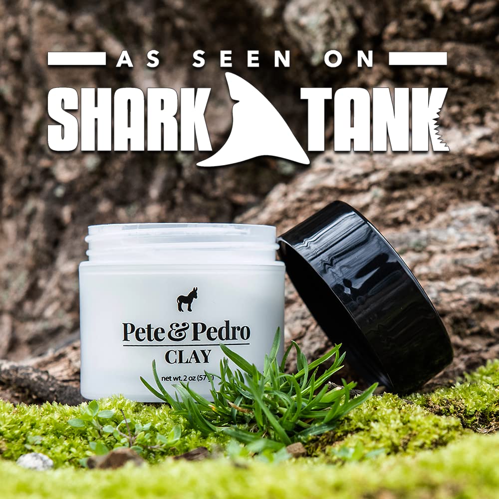 Pete And Pedro professional men's hair clay jar showing the water-soluble texturising formula