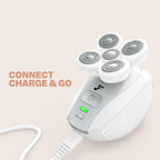 Close-up view of the durable imported Freebird electric razor power cord connectors.