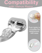 Side profile view of the lightweight ergonomic travel razor handle for women