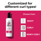 Love Ur Curls multi tasking hair styling cream for natural curly textures showing the back ingredients label.