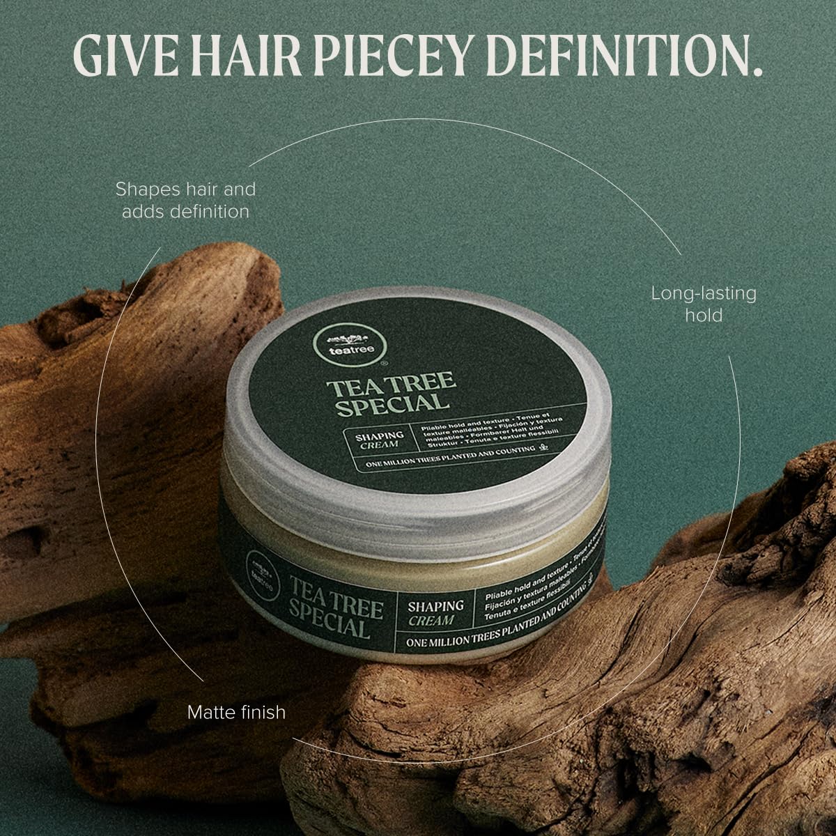 Premium tea tree oil infused men's styling cream for pliable long lasting hold