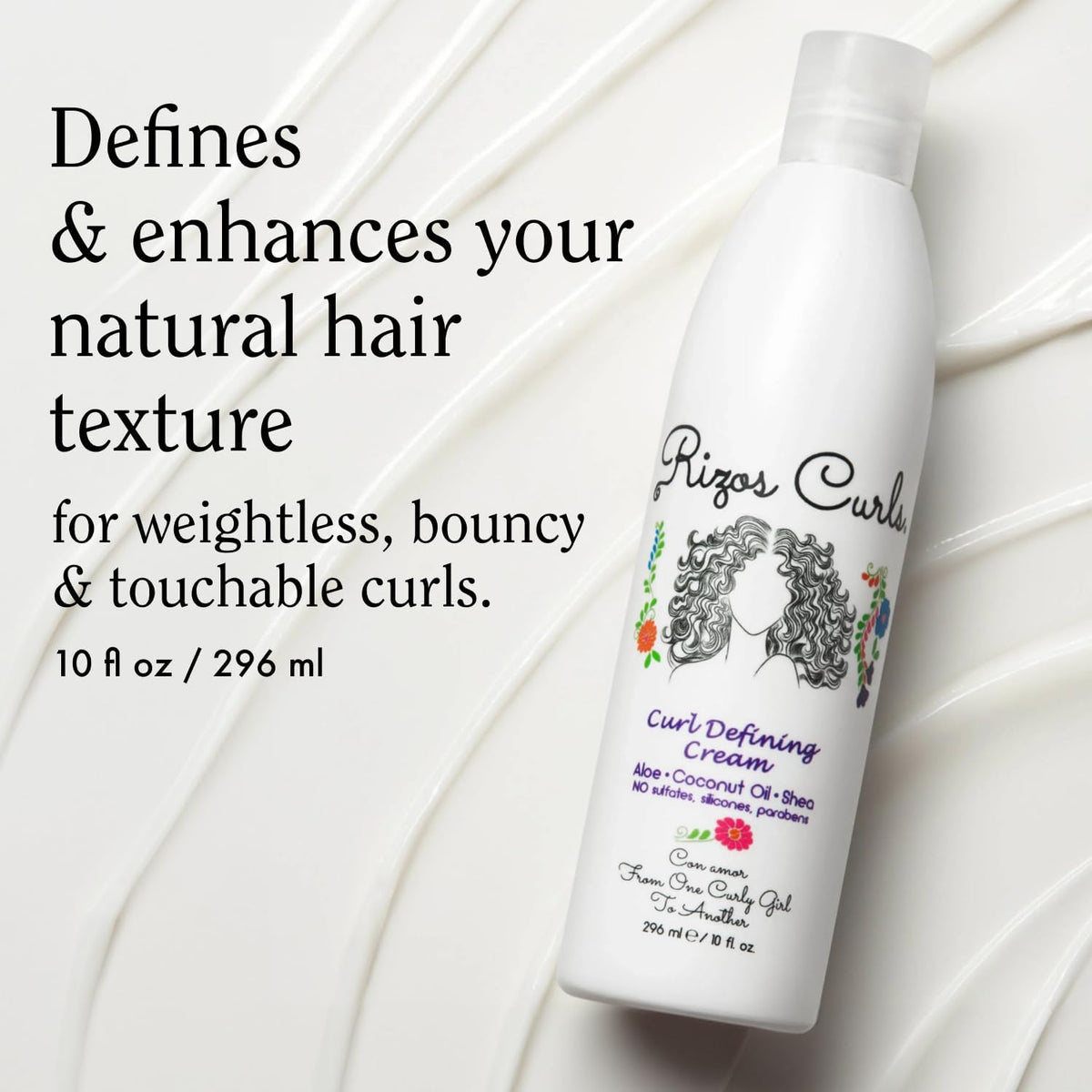 Rizos Curls defining cream texturized formula for frizz control