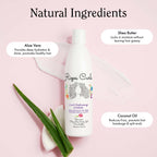 Back of Rizos Curls cream bottle displaying clean ingredients list