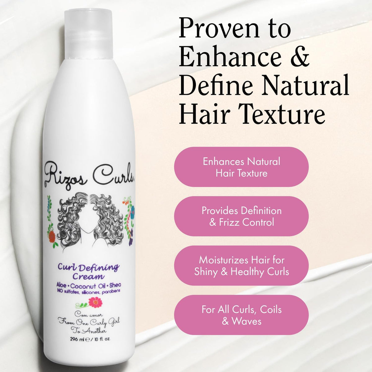 Premium imported Rizos Curls defining styling cream product shot