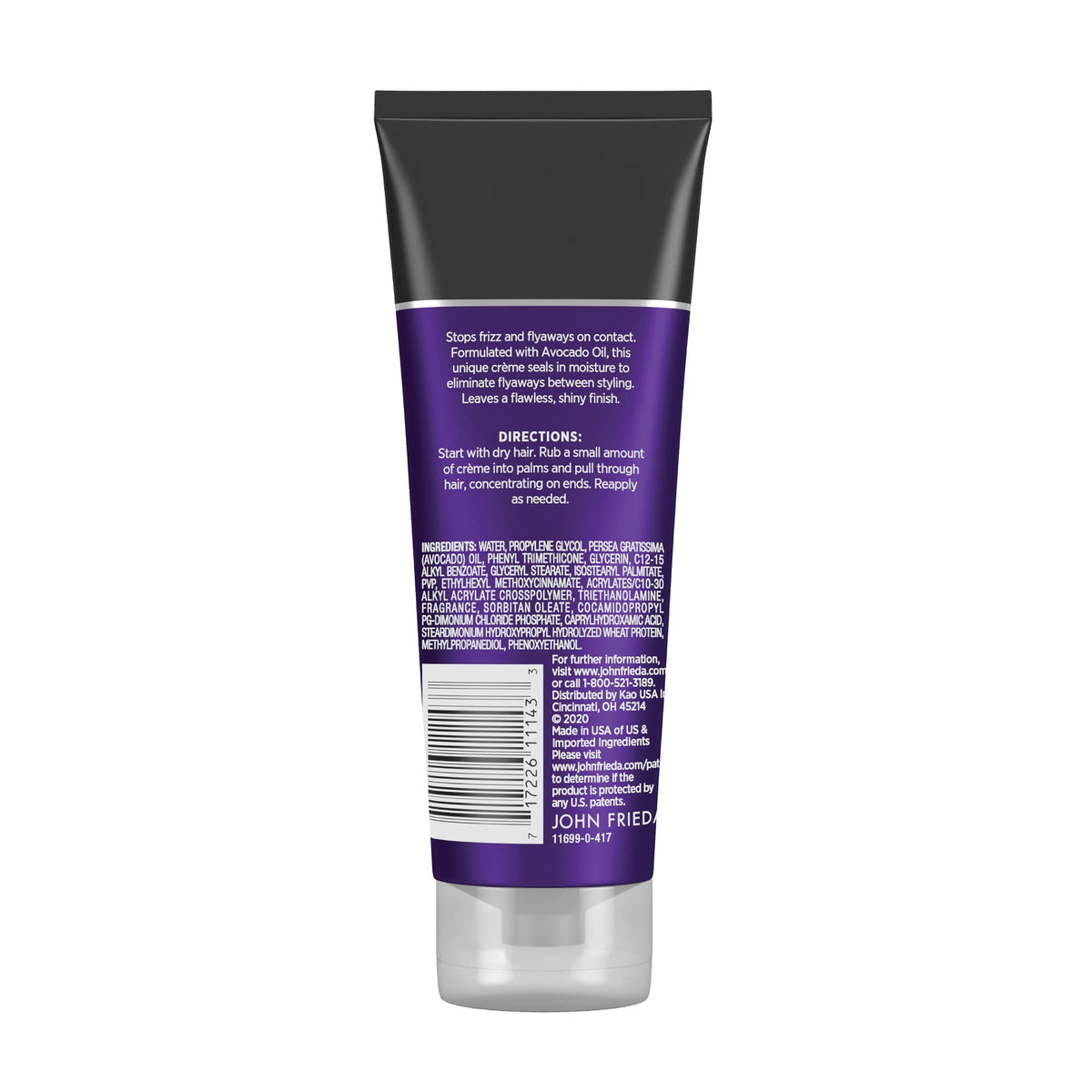Pea sized amount of John Frieda Frizz Ease cream on a hand demonstrating texture