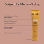 Kitsch curl cream 5.3 Ounce bottle showcasing clean vegan hair care certification labels