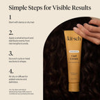 Kitsch curly hair care product line showing the lightweight styling cream bottle context