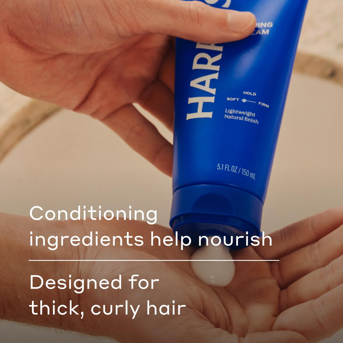 Harry's lightweight taming cream for curly and thick hair textures