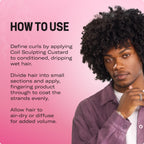 Texture view of Mielle Organics Pomegranate and Honey curl cream for coily hair styling