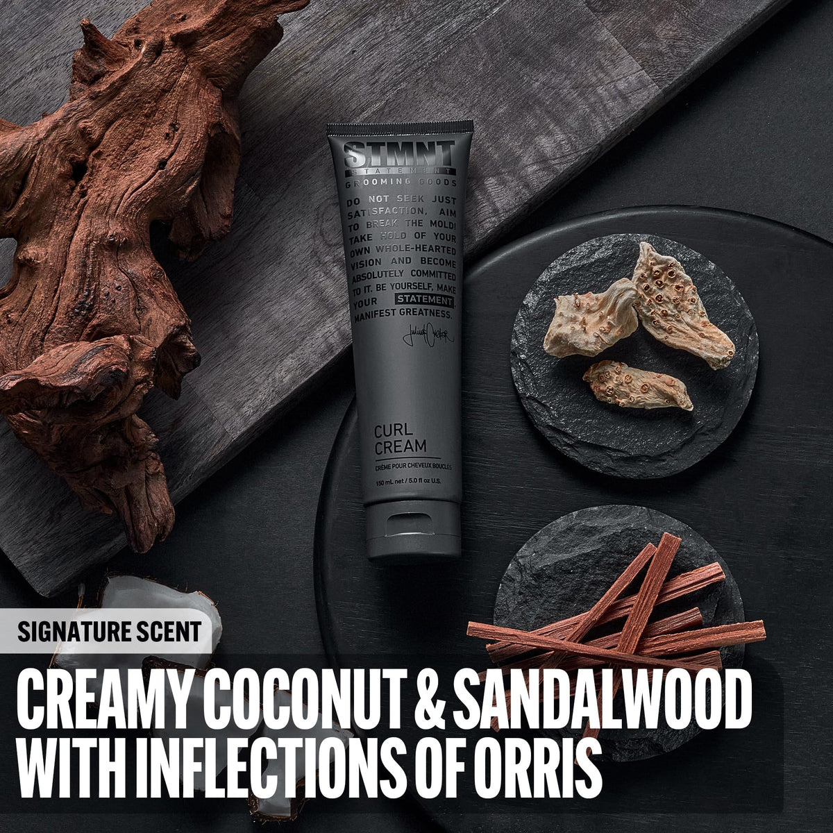 STMNT Grooming Goods non crispy flexible hold styling cream for men and women with curly locks