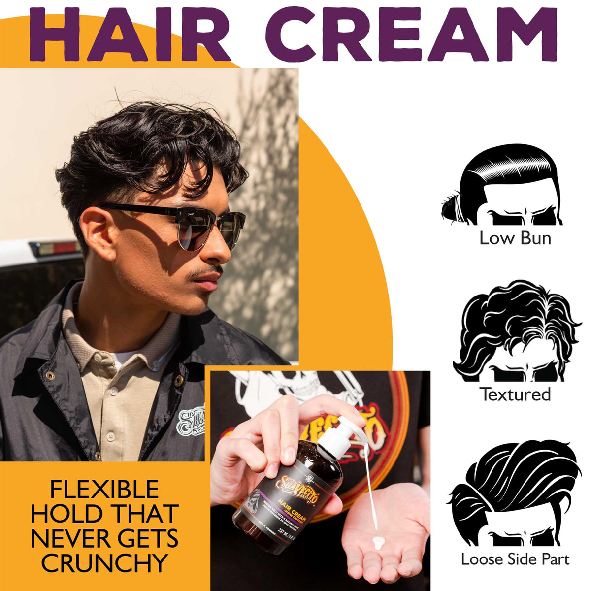 Suavecito leave in conditioning cream for men frizz control cream