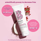 Briogeo anti frizz thermal shield styling cream bottle showing product details and directions