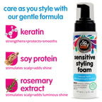 Natural hold kids styling foam close up view