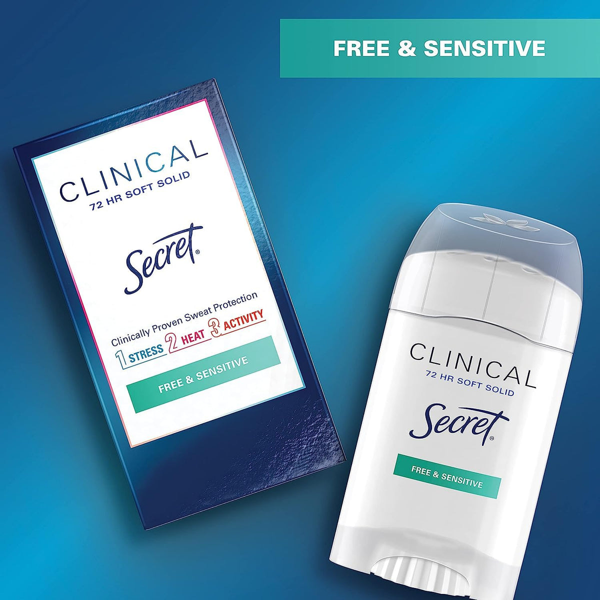Secret Clinical Strength for women 1.6 ounce three pack back label
