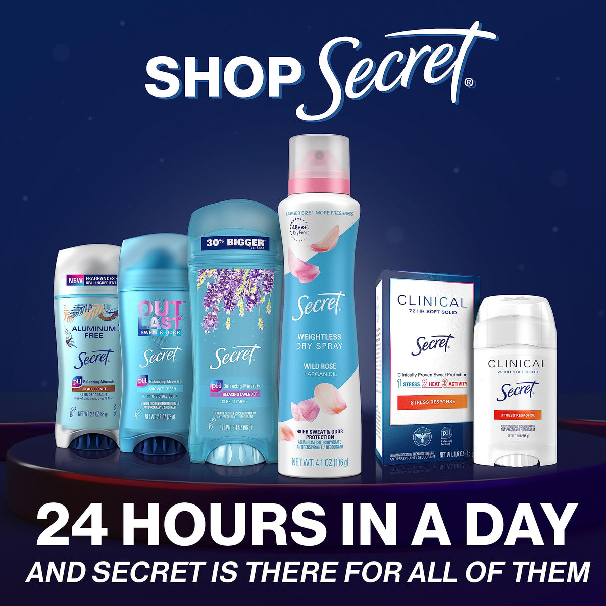 Secret Clinical Strength sensitive skin unscented antiperspirant cap off