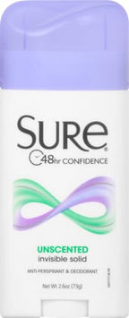 Sure clear solid antiperspirant stick for men and women showing application tip
