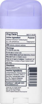 Sure 48 hour confidence unscented underarm deodorant packaging details
