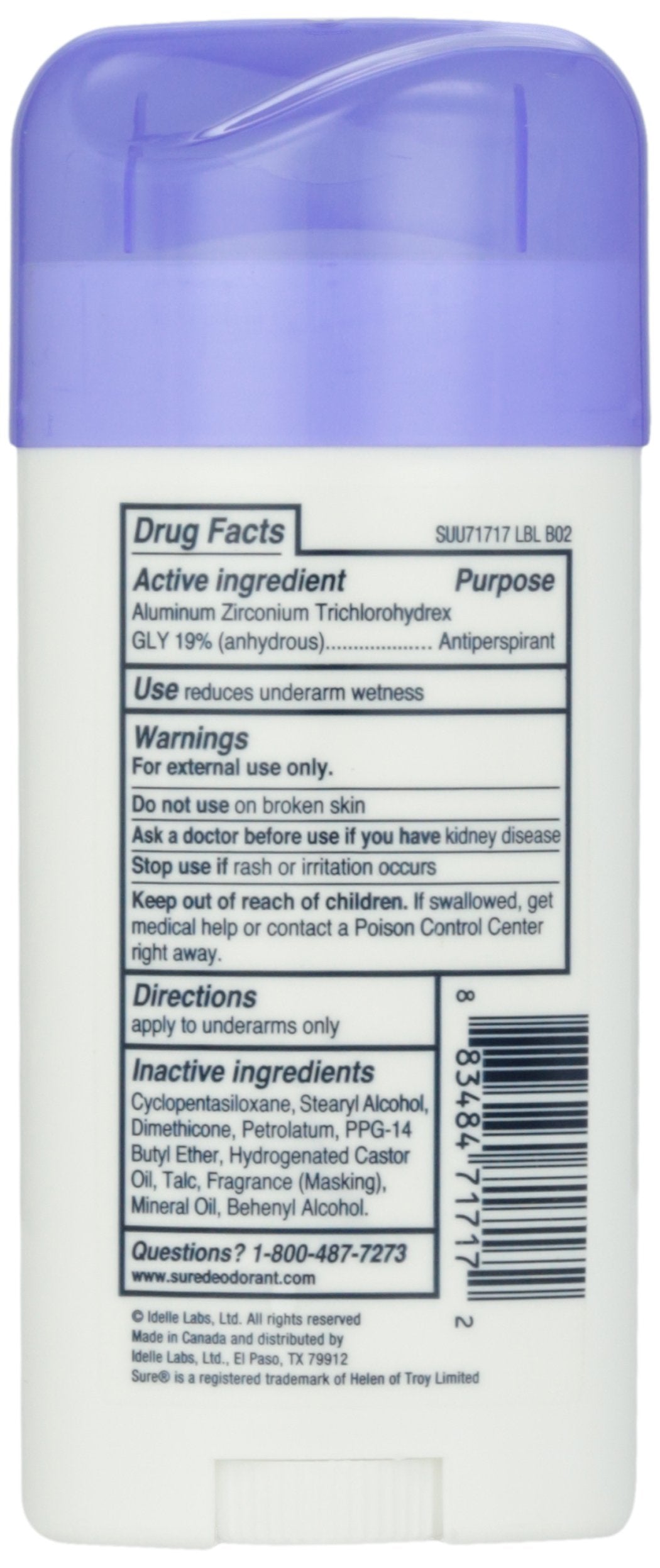 Authentic USA imported Sure fragrance free invisible solid stick