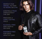 Compact salon quality volumizing hair foam for travel and gym use
