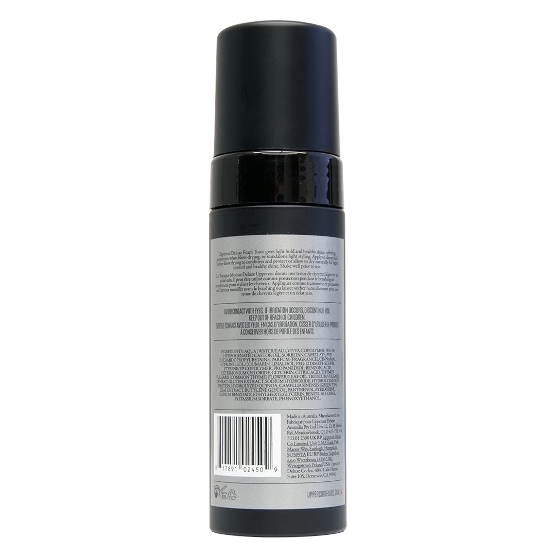 Uppercut Deluxe hair mousse pre styler aerating pump container angle view
