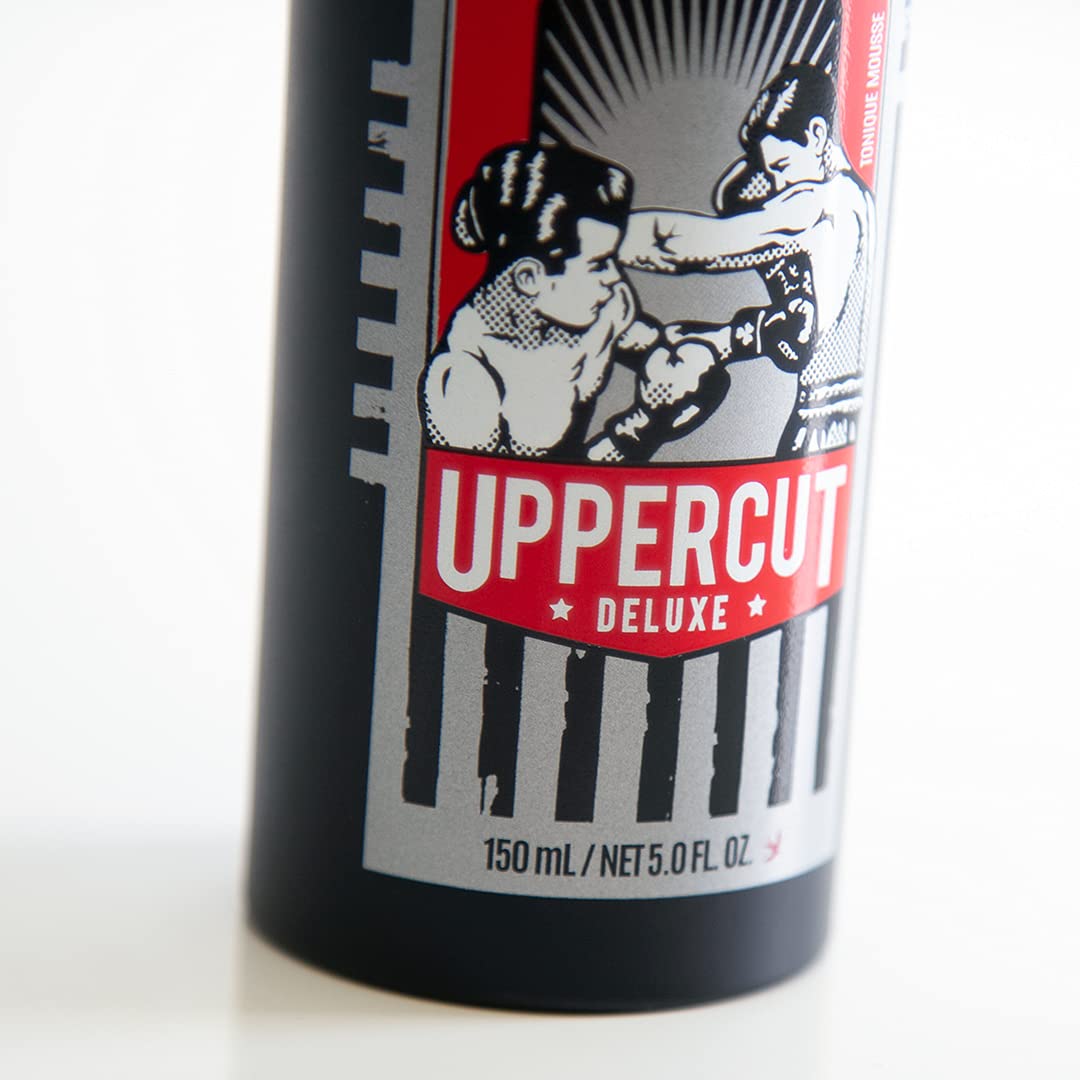 Imported Uppercut Deluxe men grooming texturizing foam product details close up