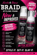 Authentic USA imported Nicole & Alyssa flake free hair styling foam for protective styles