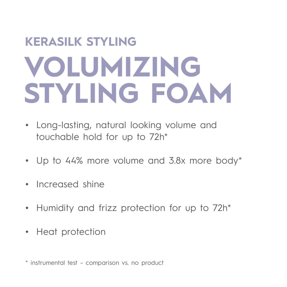 Kerasilk lightweight vegan styling foam for hair volume and body