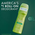 Two pack of Ban clear roll on deodorant showcasing the 24 hour protection icon.