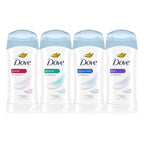 Top view of Dove original clean scent antiperspirant stick with the protective cap removed