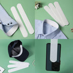 ArrErr sweat pads applied to a dress shirt collar