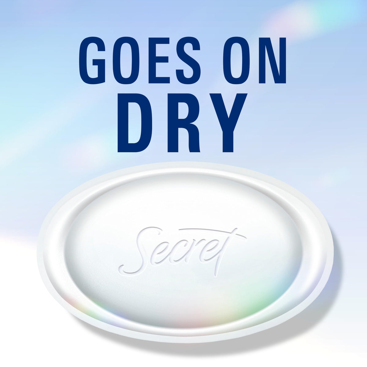 Close up of Secret Clinical Strength Antiperspirant detailing the hundred hour sweat defense logo.