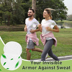Disposable underarm sweat pads showing adhesive backing