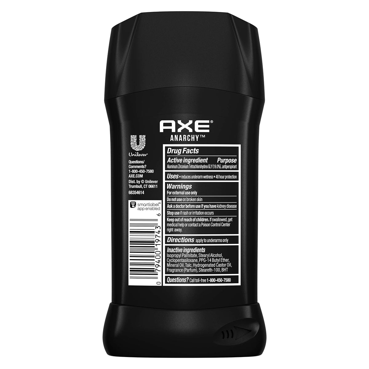 AXE Anarchy invisible solid underarm sweat protection twin pack for men