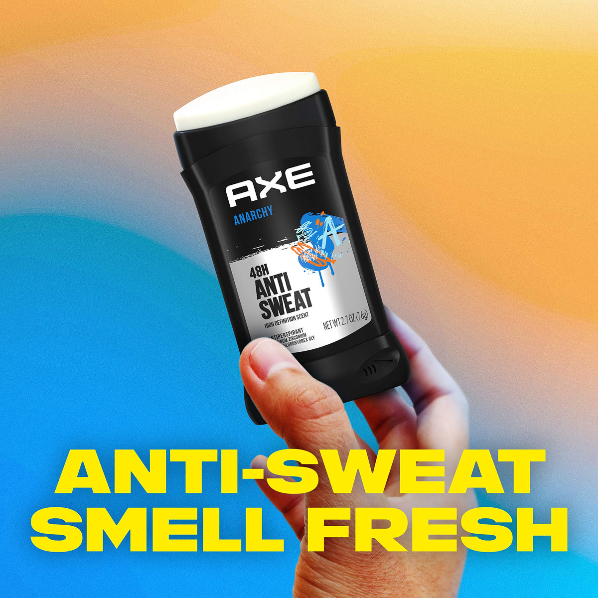 AXE high definition scent Anarchy packaging showing active ingredients label