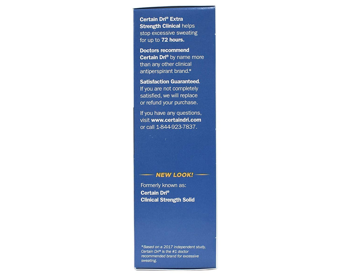 Unscented unisex clinical antiperspirant stick showing the official USA packaging graphics